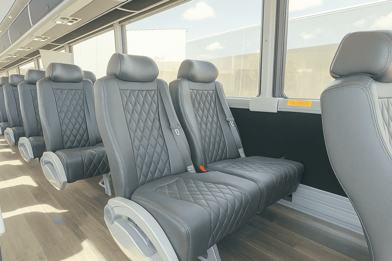 interior of Lincoln Shuttle Bus Rentals charter bus